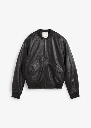 Lederblouson aus Lammnappa in Schwarz