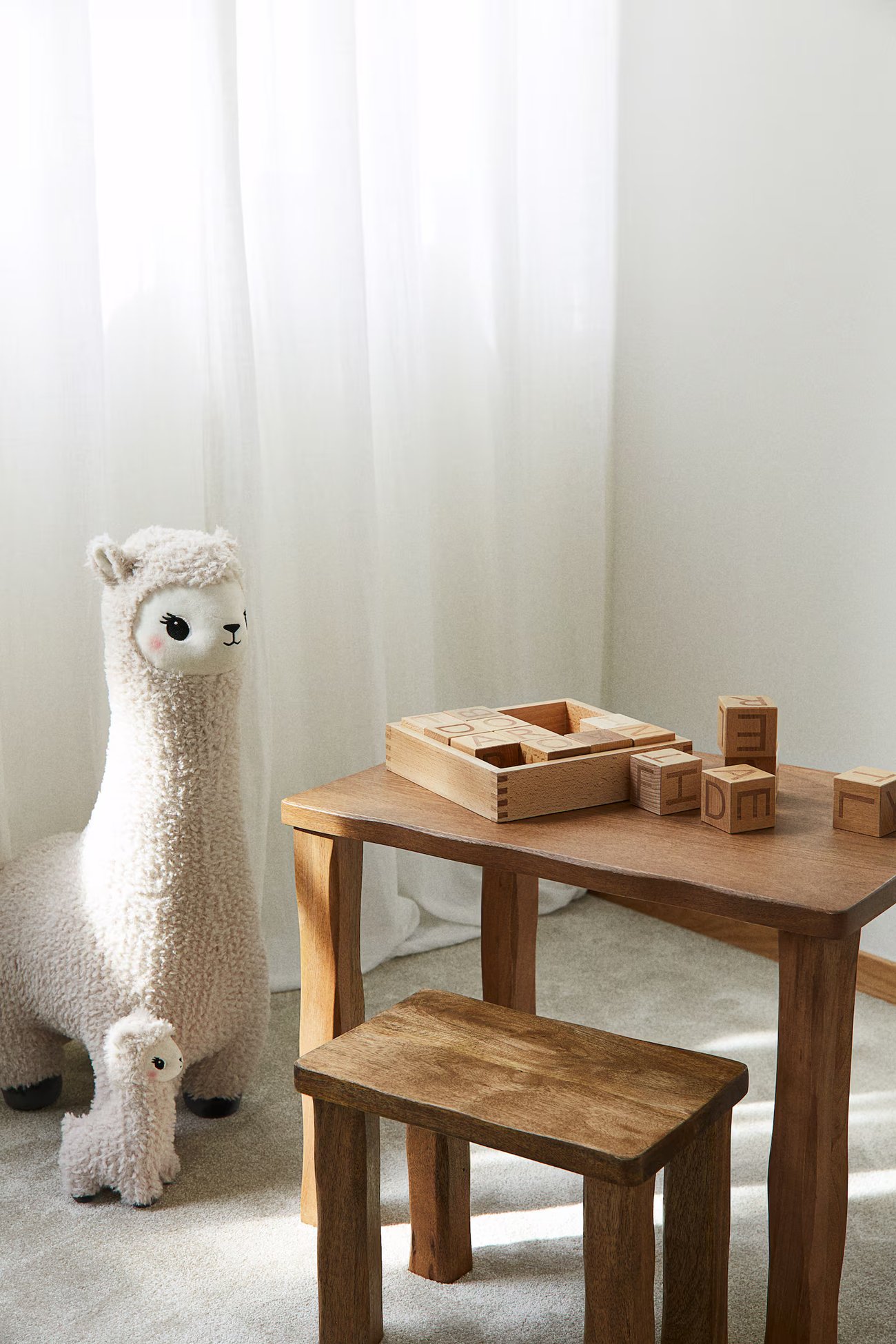Kindertisch aus Mangoholz - Beige - Kinder
