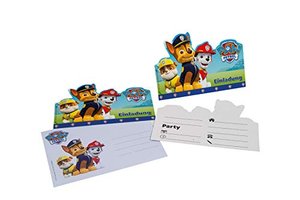 Einladungskarten mit Umschlägen PAW Patrol, 6 Stück